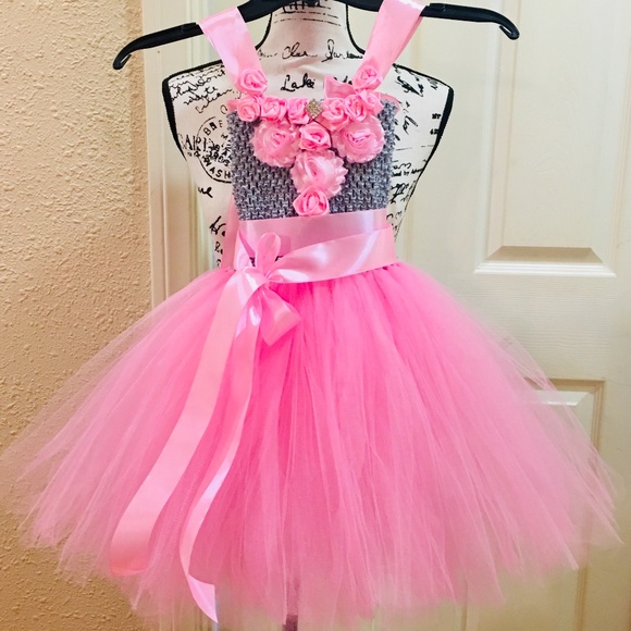 BUBBLE GUM BEAUTY flower girl tutu dress - Picture 1 of 8